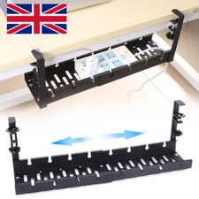 Under Desk Cable Management Tray, Adjustable 30CM-55CM No Drill Cable Tray