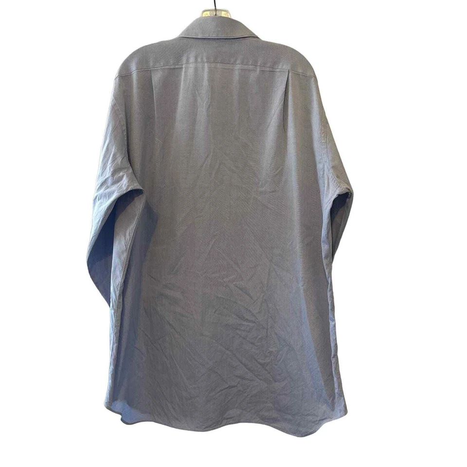 Executive Collection by Tom James Blue Pinpoint Oxford Custom Shirt - Image 3 of 4