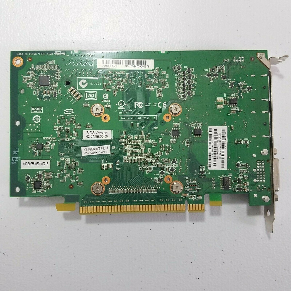 NVIDIA Quadro FX 580 PCIe x16 DVI & Dual Display Port Video