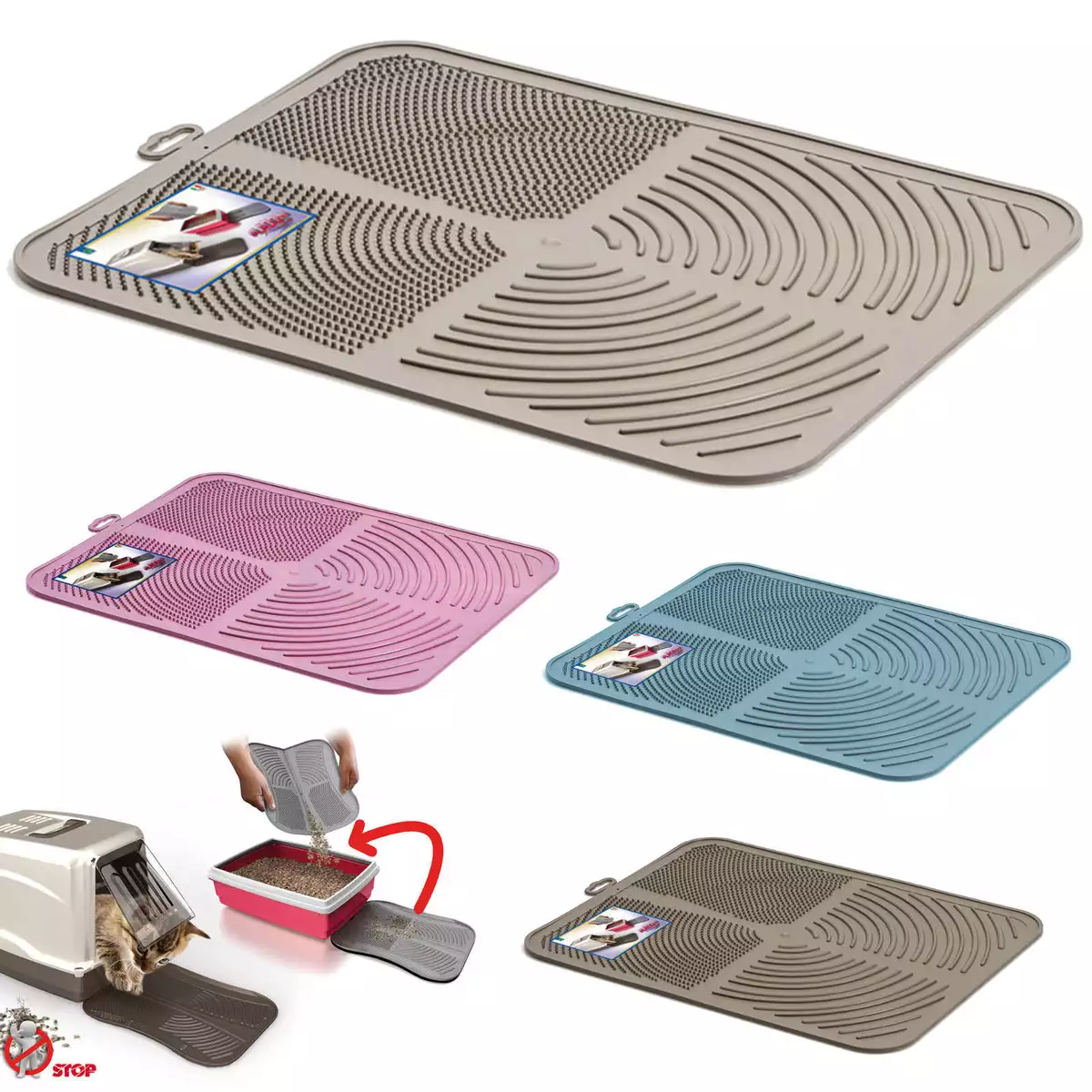 Litter box pad top