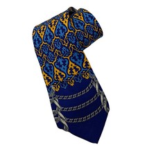 Rush Limbaugh No Boundaries Collection 1996 Silk Tie Blue Orange Chains Necktie