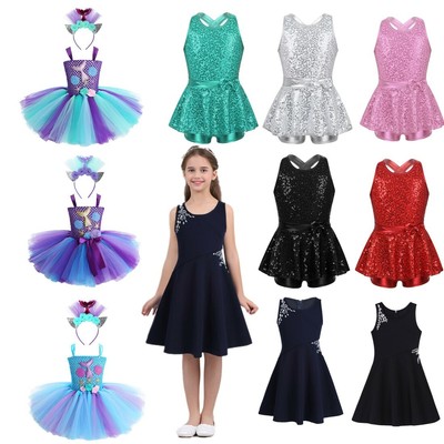 Kid Girls Leotard Tutu Dress Gymnastic Skirts Skating Dance Costume Dancewear