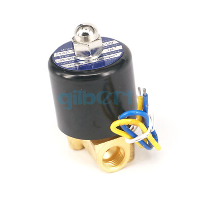 1/8  1/4'' BSP 12-220V Normally Closed Brass Air Gas Water Solenoid Valve NBR