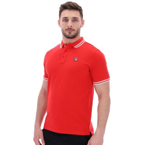 FILA Men Cotton Euro 2021 Football Vintage Tipped Collar Polo Shirt T shirt top - Picture 2 of 20