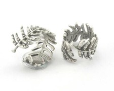 Leaf Adjustable Ring Antique silver plated brass 7US Natural Leaves Tree Branch