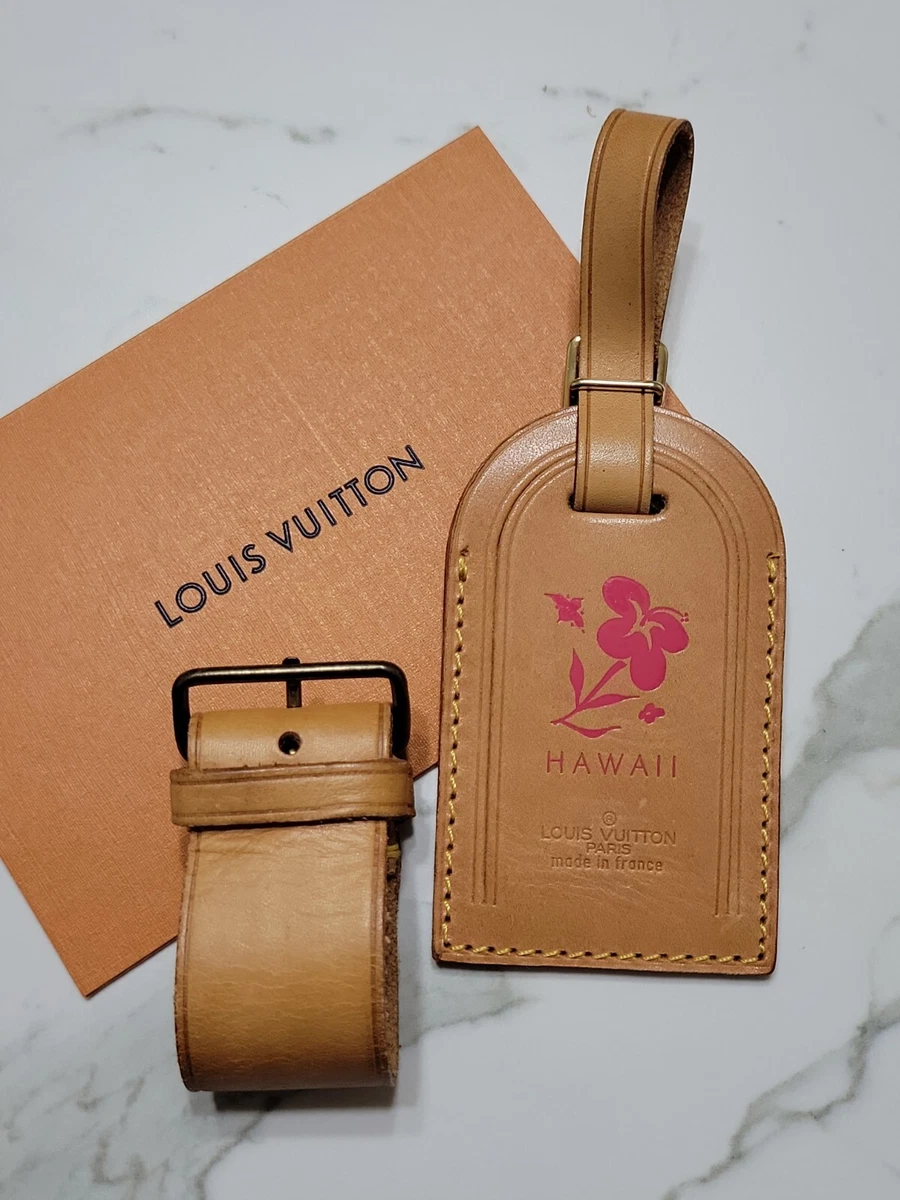RARE Louis Vuitton Large Luggage Tag Vintage HAWAII Exclusive Hibiscus Flower