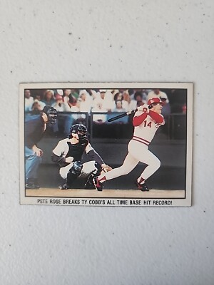 1986 Pete Rose - Cincinnati Reds Blank Back Hand Cut-Breaks Ty Cobb Record-RARE!