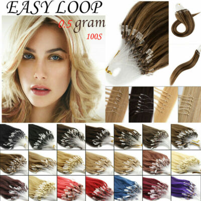 Micro Ring Beads Loop Tip Hair Extensions Micro Link Remy Brazilian Human Hair