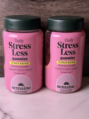 2x bottles - 69ct each Semaine Daily Stress Less Gummies Cortisol Care Exp.10/27