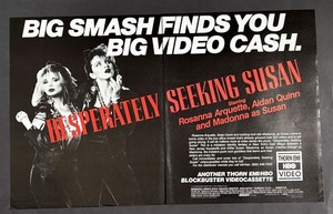 Desperately Seeking Susan (Madonna) 1985 Two Page Short Print Poster Type Ad