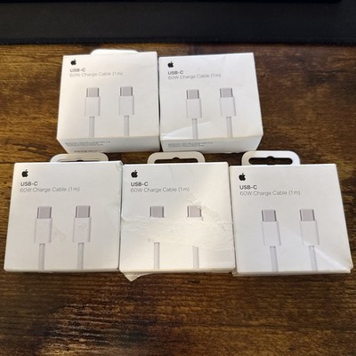 Genuine Apple 60W USB-C Charge Cable (1 m) - LOT OF 5 !!
