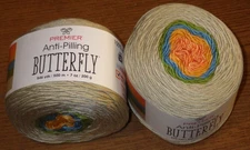 Lot of 2 Skeins, Premier Butterfly Yarn 7 oz, 546 yds, Summer