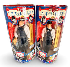 Overalls Laurel & Hardy Figures w/Display Stands and Accessories - 9 1/2" Tall