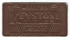 Name plate, Keystone Titler Model 831