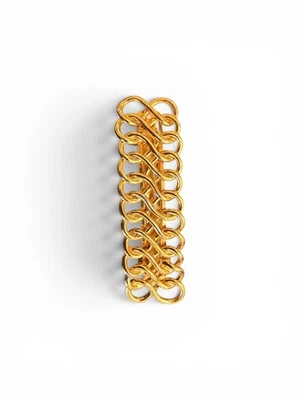 Vintage Gold Tone Chain Link Barrette Hair Clip Made in France - Image 1 of 4
