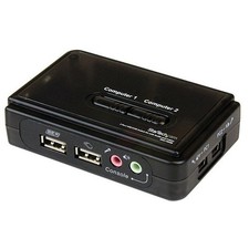 StarTech SV211KUSB 2 Port Black USB KVM Switch Kit with Audio and Cables