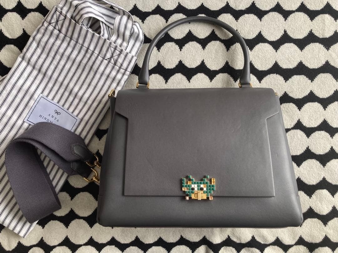 ANYA HINDMARCH Vintage RARE Bathurst Space Invader Shoulder Tote