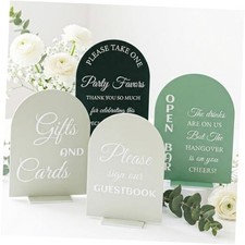 4 Pcs Acrylic Wedding Signs for Reception and Ceremony, Wedding Signage Decor