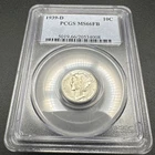 1939-D MERCURY DIME PCGS MS66FB, Blast White Coin!!!