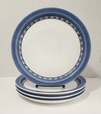 4 Dansk Belgian Blue Dinner Plates Bistro Cafe - Portugal