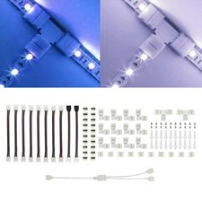 95Pcs Light Strip Connector Kit 5050 RGB LED 10mm 4 Pin 8 Types Solderless