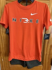 3BRAND Boys 2-Piece Set Size S Orange/Olive T-Shirt Shorts 0639-N4U