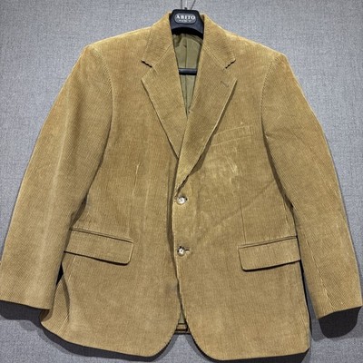 Hunt Valley Gentlemen's Clothing Brown Corduroy 2 Button Blazer Jacket Men's 46