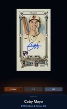 26 Topps Bunt DIGITAL A&G Mini Signature ICONIC Coby Mayo