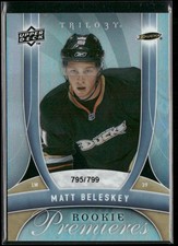 2009-10 Upper Deck Trilogy Matt Beleskey RC /799 #139 Anaheim Ducks