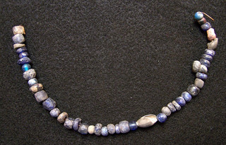 10" STRAND OF 44 AUTHENTIC EARLY GLASS & SHELL TRADE BEADS FROM THE AMERICAN SW