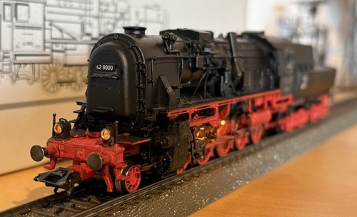 Märklin 39160 – BR 42 9000 Franco‑Crosti – Digital – Umlackiert Schwarz/Rot – OV | Condition: Gebraucht