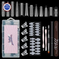 Nail Dual Forms for Poly Gel Set 144Pcs 5pcs Styles Sizes Mold Extension Full
