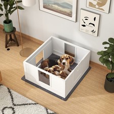 Whelping Box for Dogs with Whelping Pad, Adjustable Entrance, 100 x 96cm