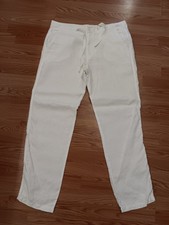 Summer Linen Pants Ladies Toscano White Linen Casual Pants LG 38" Waist TB 