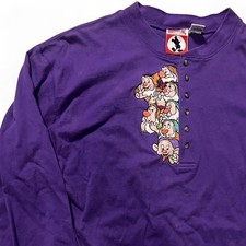 Vintage 90s Disney 7 Dwarves Snow White Movie Promo Embroidered Shirt
