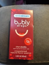 NIP SodaStream Bubly Drops Cherry 1.36 FL OZ Natural Flavor Makes about 12L