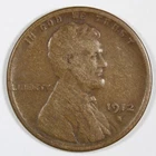 1912-S Lincoln Wheat Cent Semi-Key Date Rare Fine Free Shipping