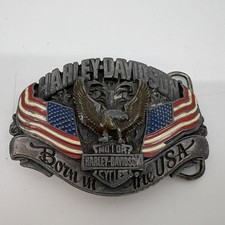 Harley-Davidson Belt Buckle Harmony Design B-88 Born In The USA Eagle Flag