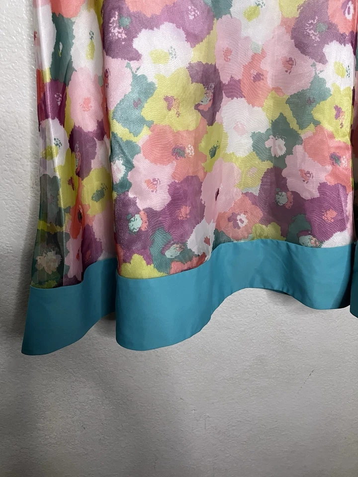 Vestido Floral American Girl Niño Talla Brillantes Flores Forrado con Cinturón Talla 14 Niñas  Foto 3 de 4