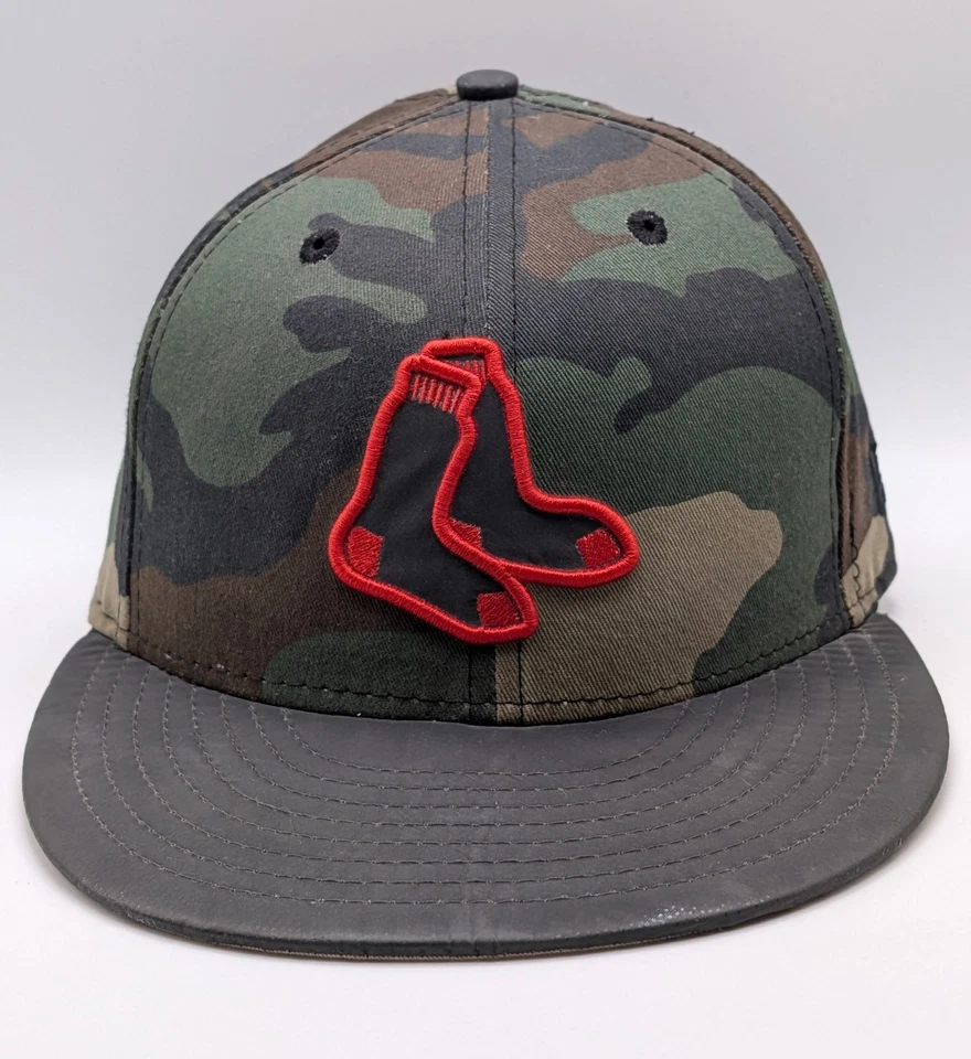 New Era 59Fifty 6 7/8 Camouflage Camo Fitted Hat Cap MLB Boston Red Sox Baseball - Image 2 of 4