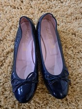 PRETTY BALLERINAS LOW KITTEN HEEL SHOES  PUMPS - NAVY BLUE : SIZE 3