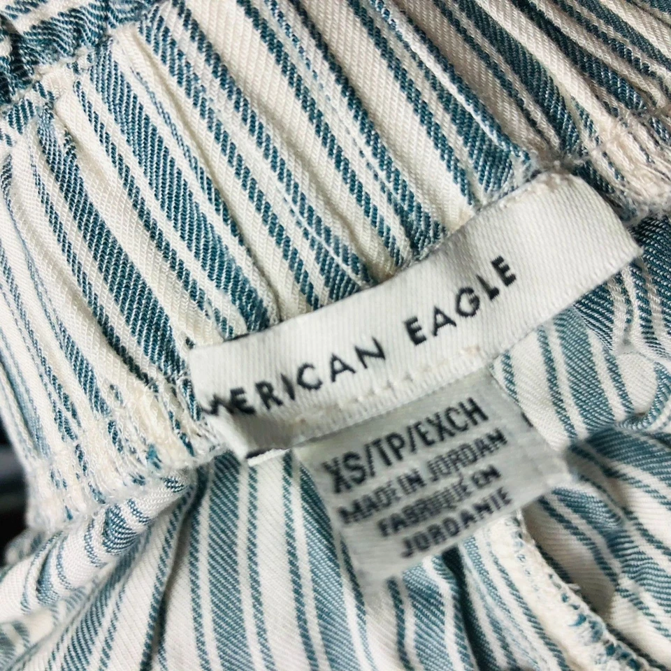 American Eagle Women's Striped Ruffle Runner Short Elastic Waist Casual Size XS - Image 3 of 4