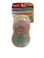 Playtex OrthoPro Orthodontic Nipple Silicone Pacifiers 0-6 Month Violet/Teal