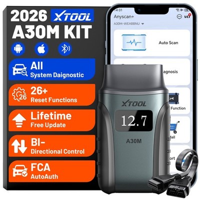 XTOOL A30M V2.0 KIT Wireless OBD2 Scanner BT Car Diagnostic Tool 26 Services FCA