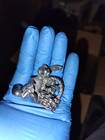 Easter Bunny And Basket Pewter Figure Antique — photo 2