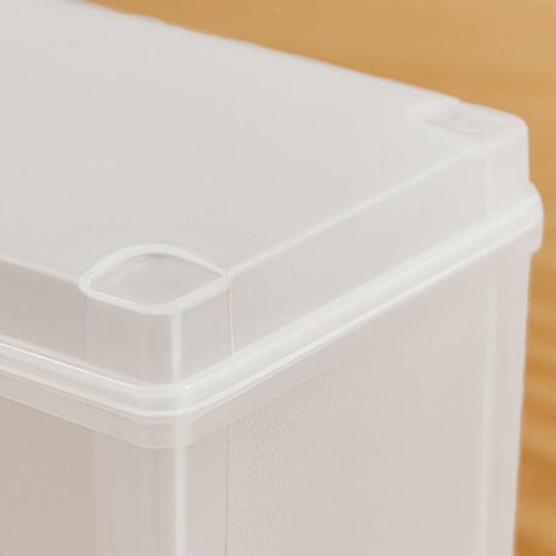 2 Pieces Transparent Storage Boxes with Lid Desktop Organizers Saving Space - Picture 4 of 7
