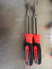New Snap-On Trim Clip Removal Fork Tool Orange Soft Handle ASG185B & ASG186B SET