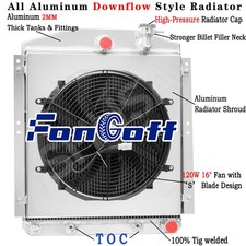 4 Row Radiator+Shroud+16" Fan For 1948-1954 Chevy/GMC Truck Pickup 3.6L 3.8L L6