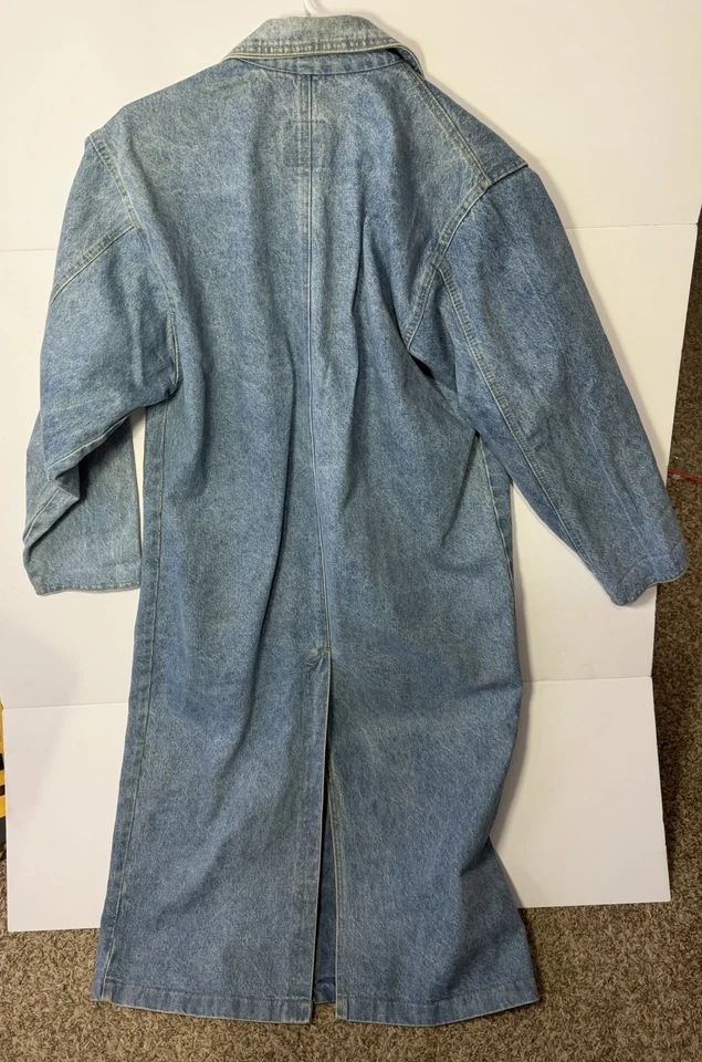 Vintage Denim Sierra Denim Trench Coat Size Small Distressed - Image 2 of 4