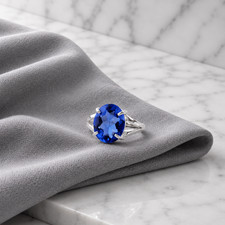 Tanzanite Gemstone 925 Sterling Silver Women Partywear Ring For Birthday Gift